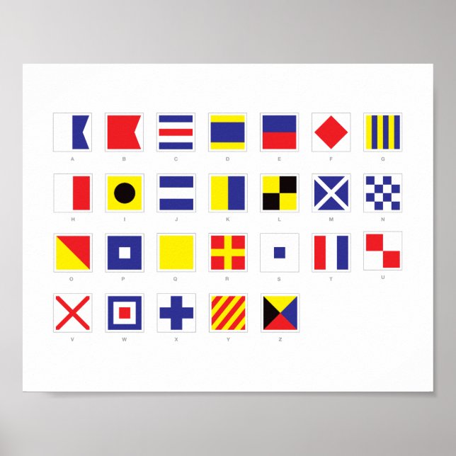 Póster Gráfico de bandera náutica (Frente)
