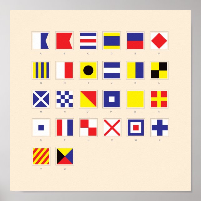 Póster Gráfico de bandera náutica (Frente)