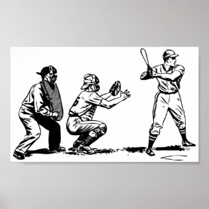 Póster Gráfico de béisbol vintage