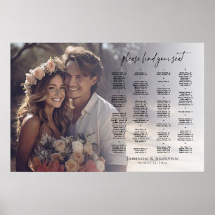 Póster Gráfico de bodas fotográficos alfabético elegante