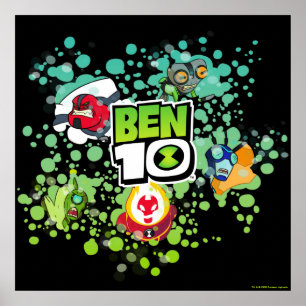Póster Gráfico de burbujas de Ben 10 Alien Forms