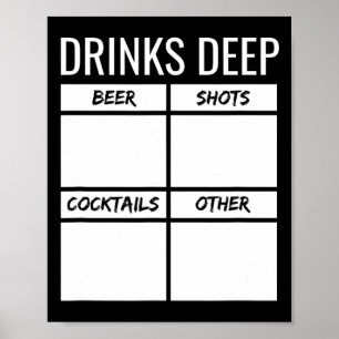 Póster Gráfico de conteo de bebidas para fiesta de solter