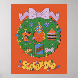 Póster Gráfico de corona de snacks navideños de Scooby-Do