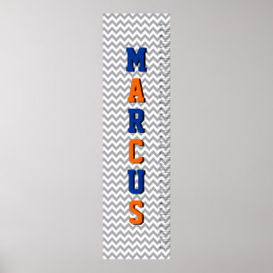 Póster Gráfico de crecimiento Chevron Six Letter Name