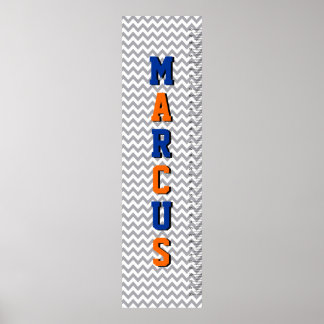 Póster Gráfico de crecimiento Chevron Six Letter Name