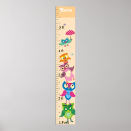 Póster Gráfico de crecimiento de búhos personalizados