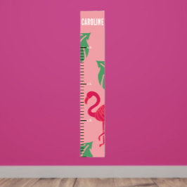 Póster Gráfico de crecimiento de Chicas de flamenco rosad