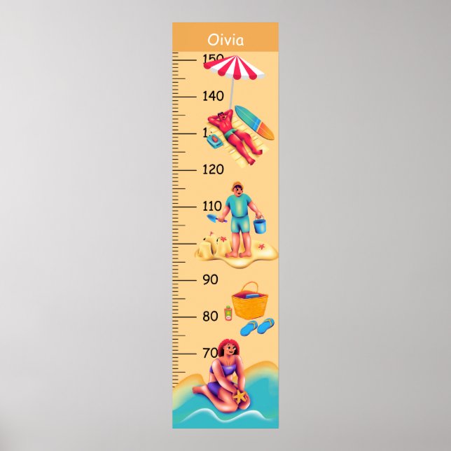 Póster Gráfico de crecimiento de la actividad de la playa (Frente)