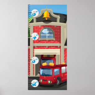 Póster Gráfico de crecimiento de la estación de bomberos