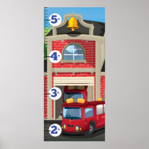 Póster Gráfico de crecimiento de la estación de bomberos