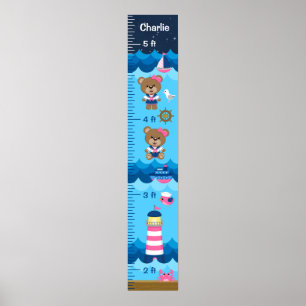 Póster Gráfico de crecimiento de la marina y rosa en Chic