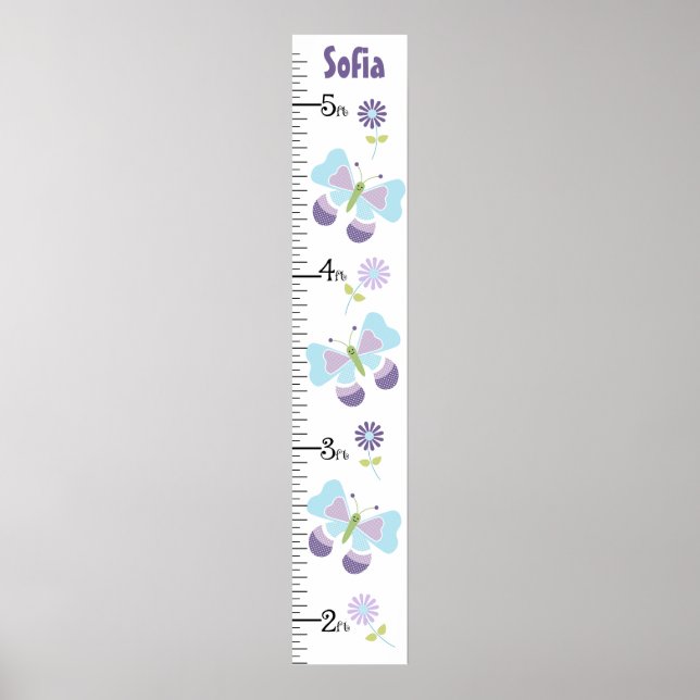 Póster Gráfico de crecimiento de mariposa y flores ¡Manté (Frente)