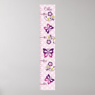 Póster Gráfico de crecimiento de mariposas púrpura person