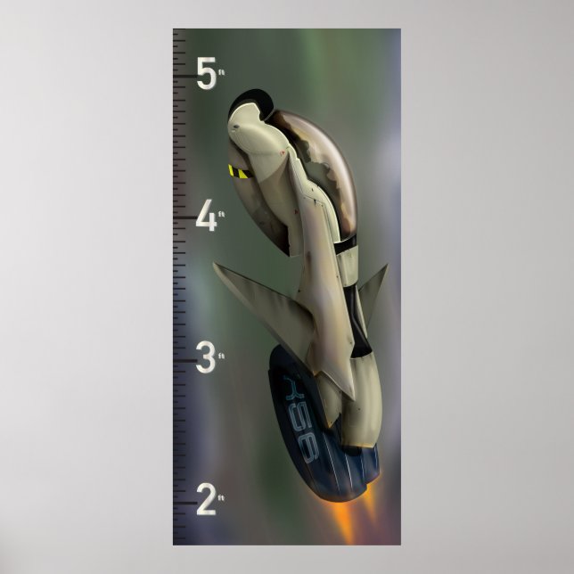 Póster Gráfico de crecimiento de nave espacial (Frente)