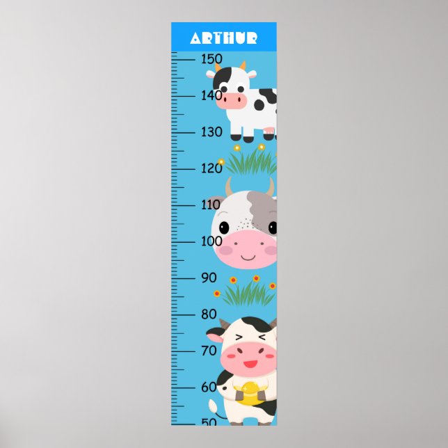 Póster Gráfico de crecimiento de vaca infantil (Frente)