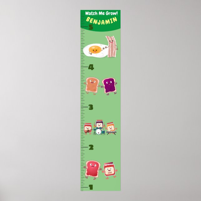 Póster Gráfico de crecimiento del personalizado de desayu (Frente)