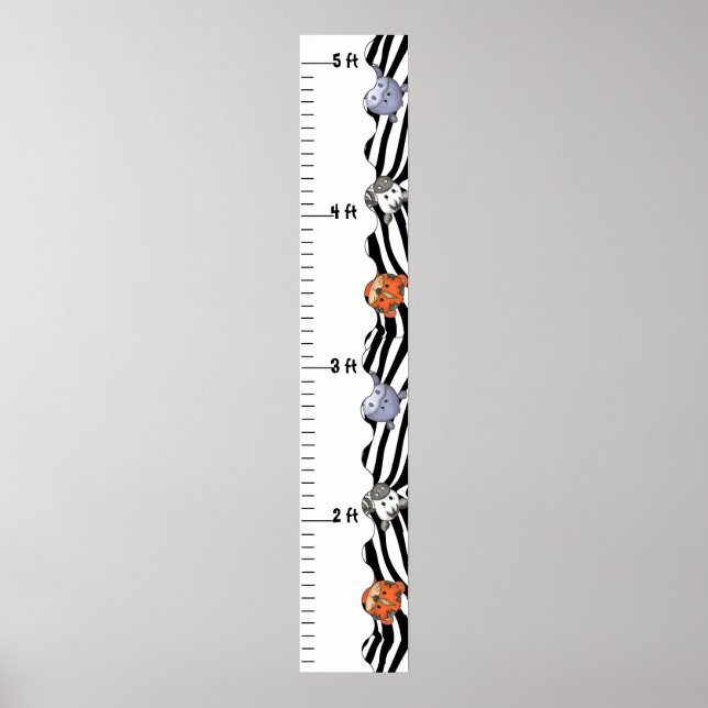 Póster Gráfico de crecimiento del zoológico de animales d (Frente)