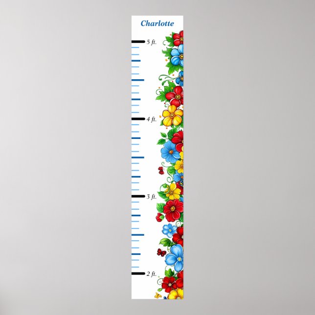 Póster Gráfico de crecimiento floreado personalizado (Frente)