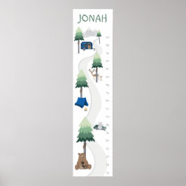 Póster Gráfico de crecimiento forestal y de camping