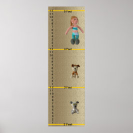 Póster Gráfico de crecimiento - Gato de perro y muñecas C