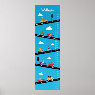 Póster Gráfico de crecimiento infantil - Animales, coches
