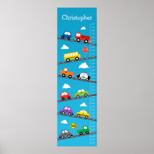 Póster Gráfico de crecimiento infantil - Coches y camione