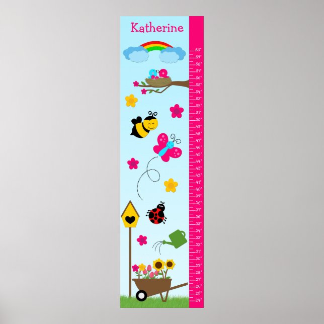 Póster Gráfico de crecimiento infantil - En el jardín (Frente)