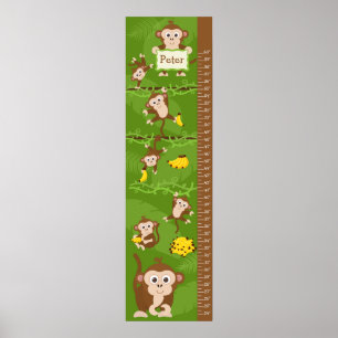 Póster Gráfico de crecimiento infantil - Monos