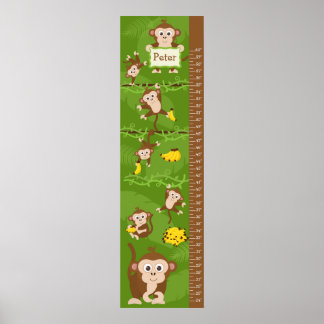 Póster Gráfico de crecimiento infantil - Monos