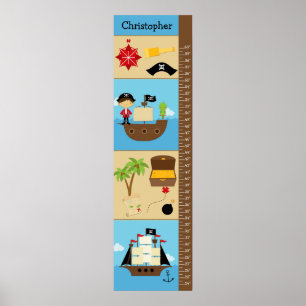 Póster Gráfico de crecimiento infantil - Piratas