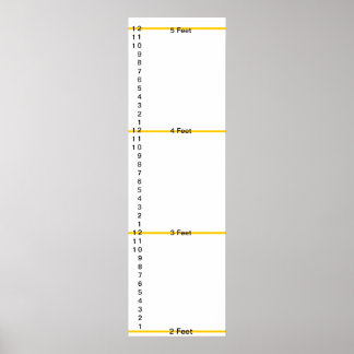 Póster Gráfico de crecimiento - líneas, pies, pulgadas