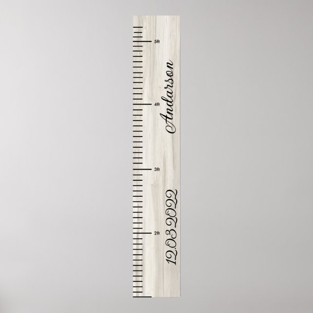 Póster Gráfico de crecimiento personalizado de niño bebé  (Frente)