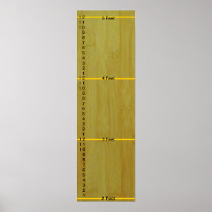 Póster Gráfico de crecimiento - Tablas de bambú con medid