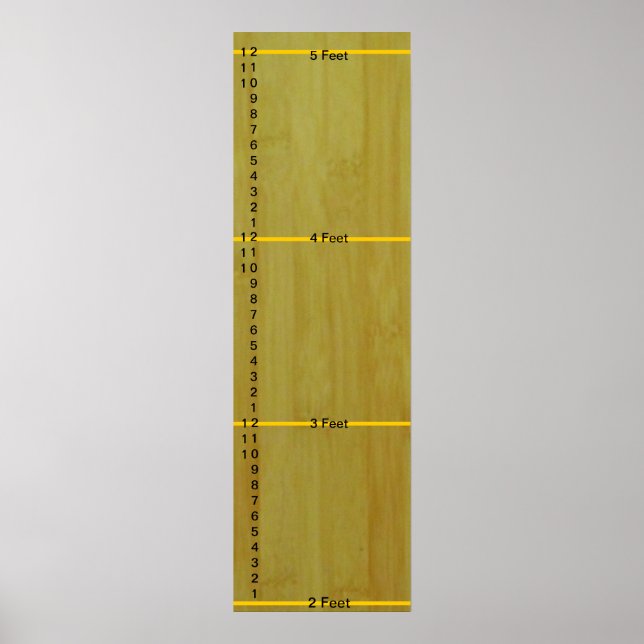Póster Gráfico de crecimiento - Tablas de bambú con medid (Frente)