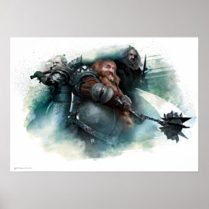 Póster Gráfico de Dori, Bombur y Oin