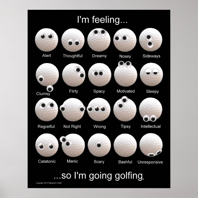 Póster Gráfico de emociones de bolas de golf (Frente)