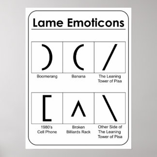 Póster Gráfico de emoticonos malos cartel divertido