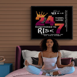 Póster Gráfico de eslóganes Black All Day 24/7