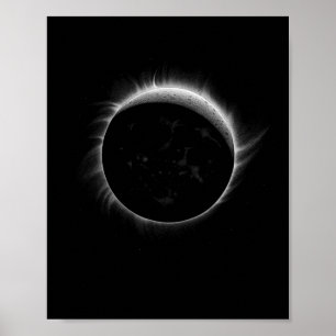 Póster Gráfico De Eventos De Guay De Solar Eclipse Moon Y