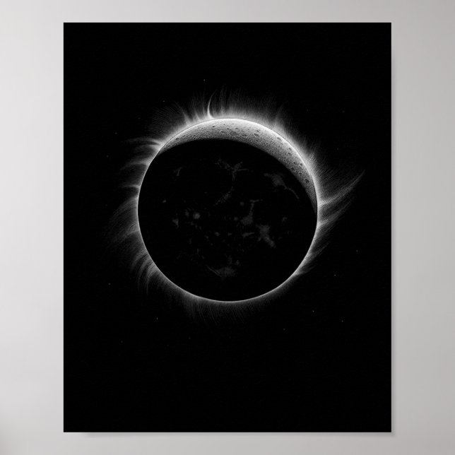 Póster Gráfico De Eventos De Guay De Solar Eclipse Moon Y (Frente)