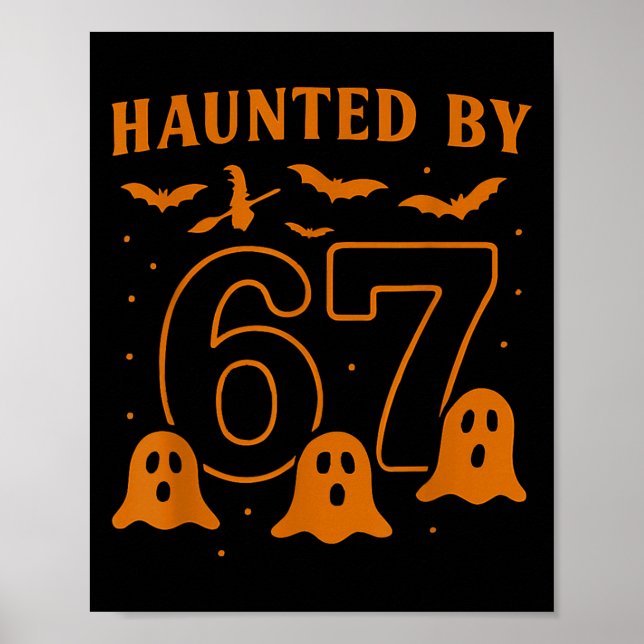 Póster Gráfico de fantasma de Halloween con meme de Asust (Frente)