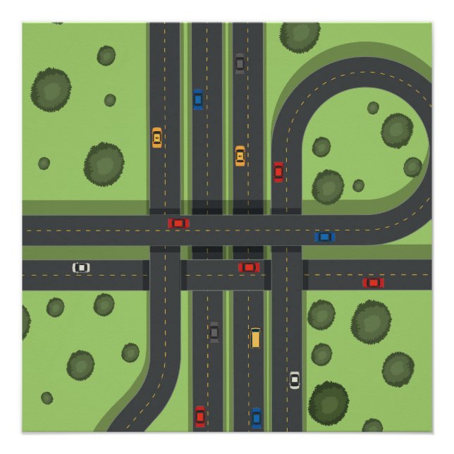 Póster Gráfico de fondo de Guay de la autopista y los coc (Anverso)