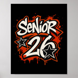 Póster Gráfico de graduación de estilo graffiti para seni
