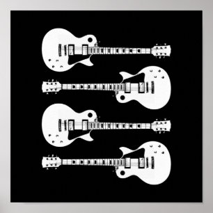 Póster Gráfico de Guitars eléctricos en blanco