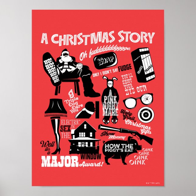 Póster Gráfico de iconos de historias de Navidades (Frente)