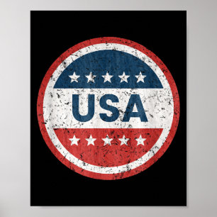 Póster Gráfico de insignia vintage de EE. UU. bandera est