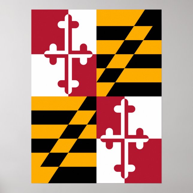 Póster Gráfico de la bandera del estado de Maryland (Frente)