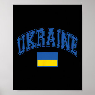 Póster Gráfico de la bandera ucraniana de Ucrania 