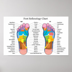 Póster Gráfico de la reflexología de los pies