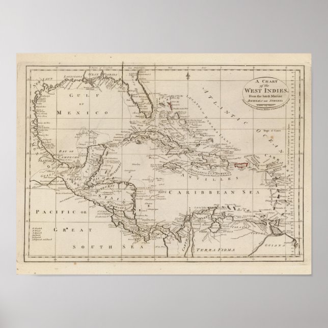 Póster Gráfico de las Antillas (Frente)